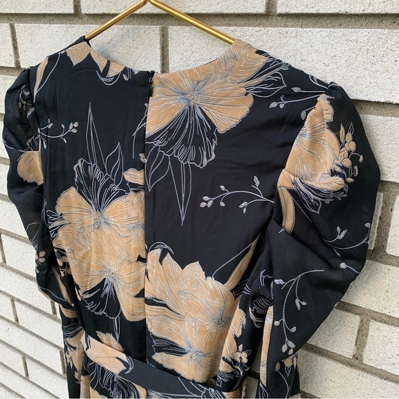 ASOS Parisian Floral Print Ruffle Hem Skater Dress With Tie Waist Belt - Picture 7 of 10